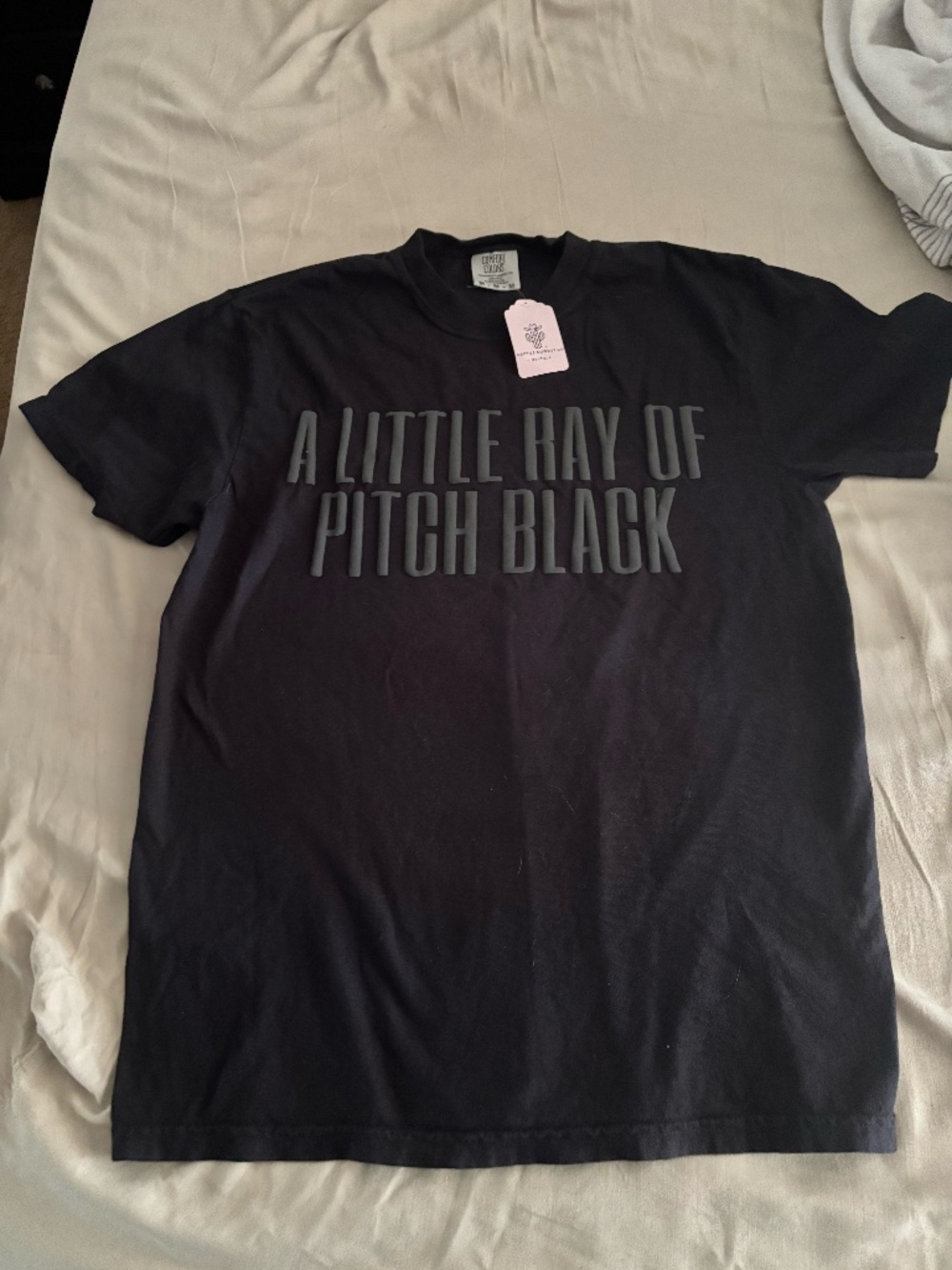 A Little Ray of Pitch Black Graphic Tee Black Funny Goth T-Shirt M-3XL NWT